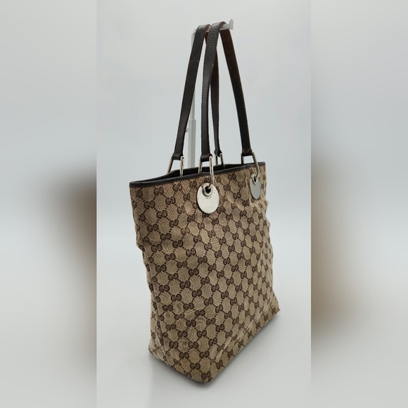 Gucci Eclipse Brown Monogram Canvas Tote Shoulder Bag - Picture 2 of 16